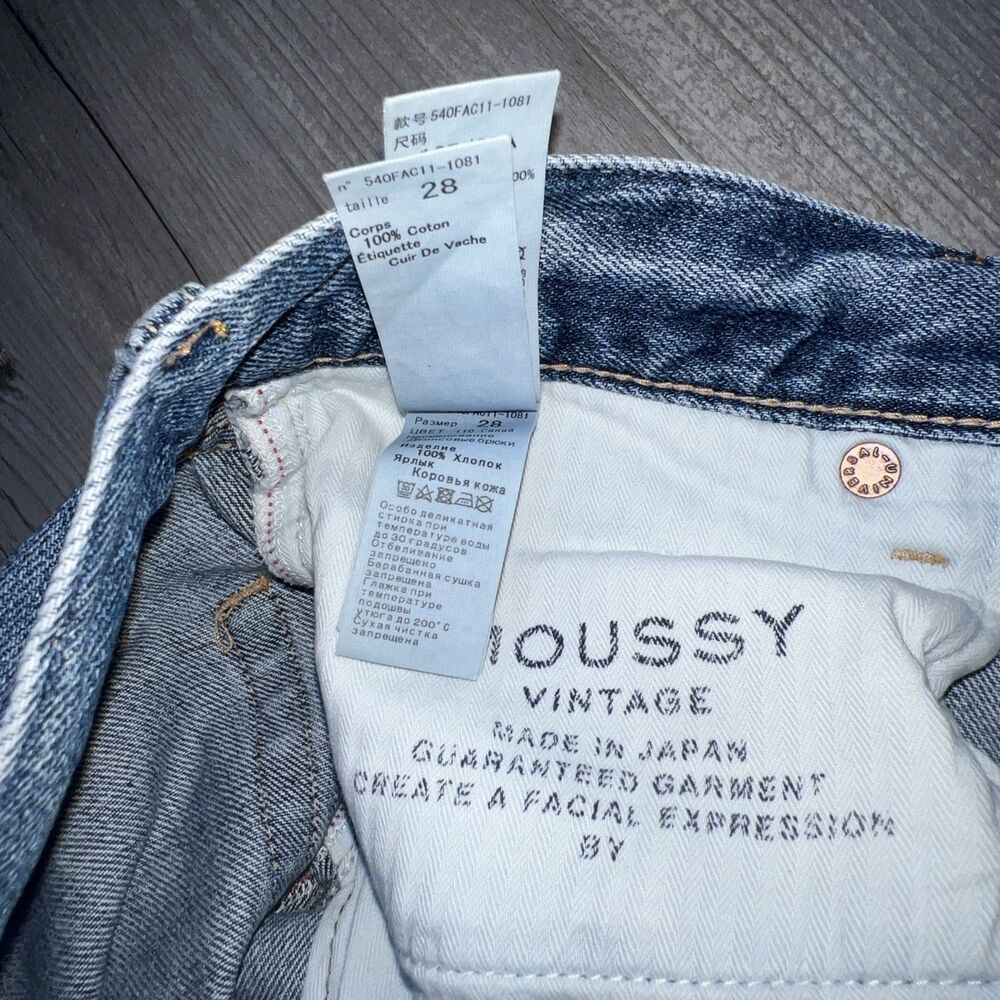 Moussy Rhett Vintage Skinny Jeans Japan Saab High Rise Denim Blue Size 28 x 30 - Picture 12 of 15
